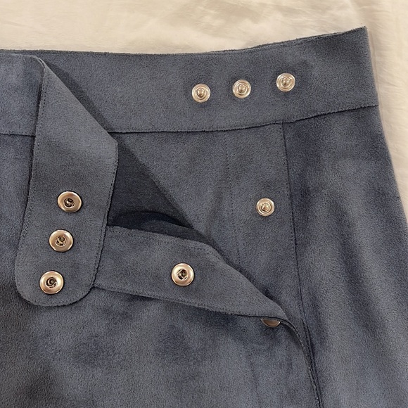 1. State Suede Skirt - Blue - Picture 6 of 7